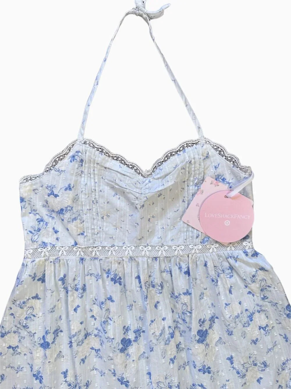 LoveShackFancy x Target Girls' Annabelle Budding Florals Halter Dress - Blue, 14